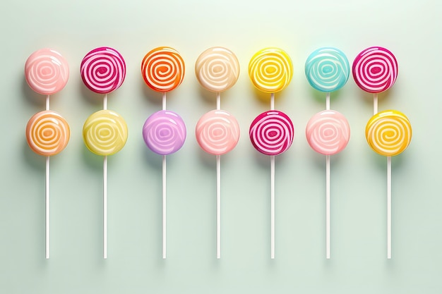 Vivid Display Of Jelly Lollipop Marshmallow Candies