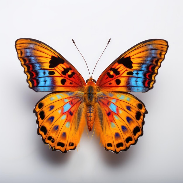 Vivid Elegance Butterfly Bright Orange Butterfly Poses Gracefully Isolated on White Background