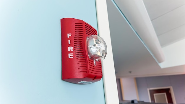 Vivid fire alarm a symbol of urgency and safety warns of danger evoking preparedness and protecti