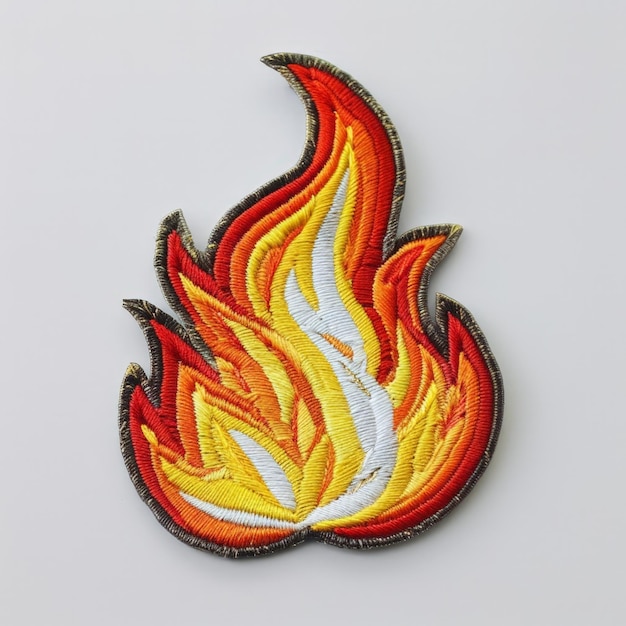 Photo vivid flame embroidery patch