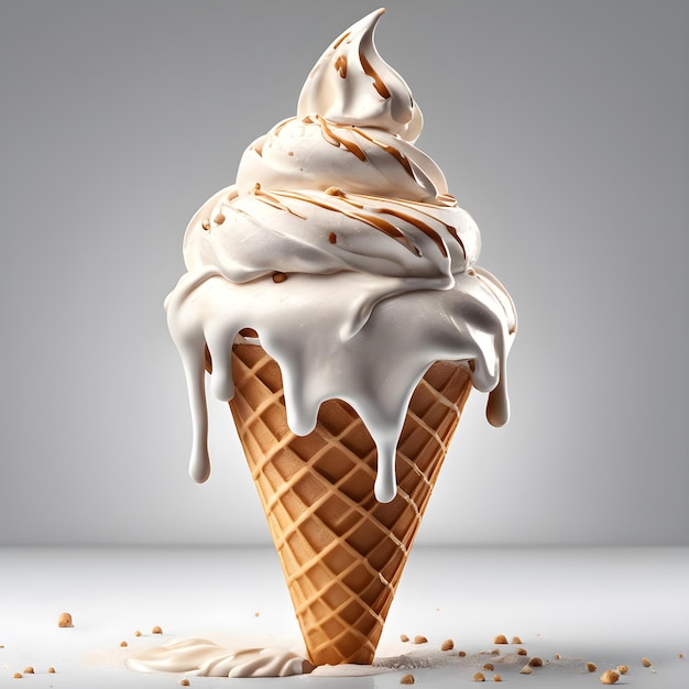 A Vivid Ice Cream Drawing with Beautiful Composition and Soft Lighting