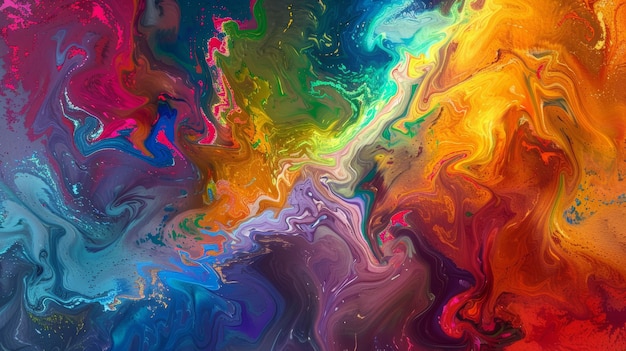 Vivid Liquid Marble Abstract Painting