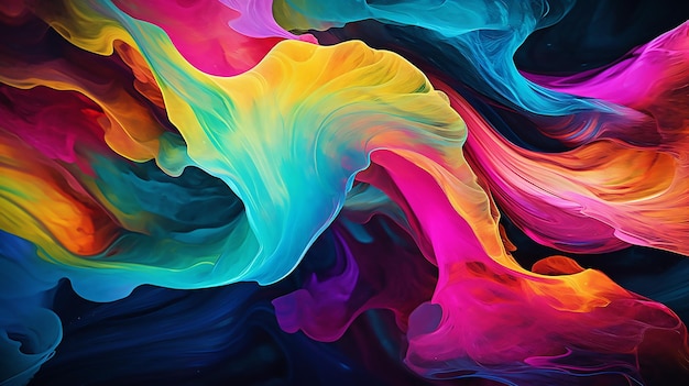 Vivid Liquid Symphony Abstract Colorful Bright Colors in Liquid Acrylic