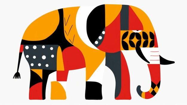 Photo vivid minimal illustration of a animal in vector style animal art simple colors and contours