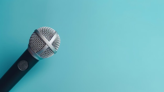 Vivid minimalist background with microphone Illustration AI GenerativexA