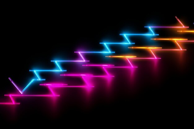 Photo vivid neon arrows with dynamic light patterns