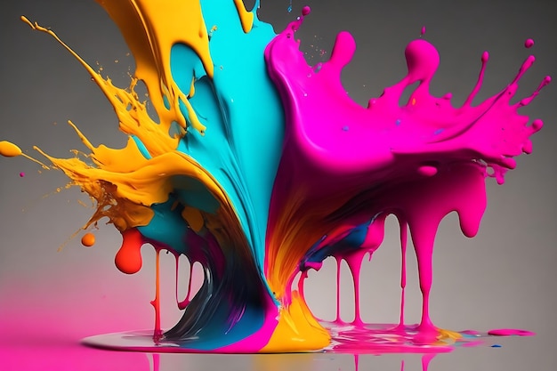 Vivid paint splash generated by Ai