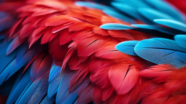 Vivid Parrot Feathers