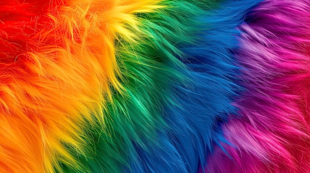 Vivid Rainbow Colors Flowing in Abstract Fur Texture Background