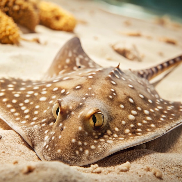 Photo vivid starfish and rays ocean jewels in serene marine landscapes