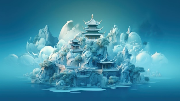 Vivid and Vibrant 3D Chinese Illustration Generative ai