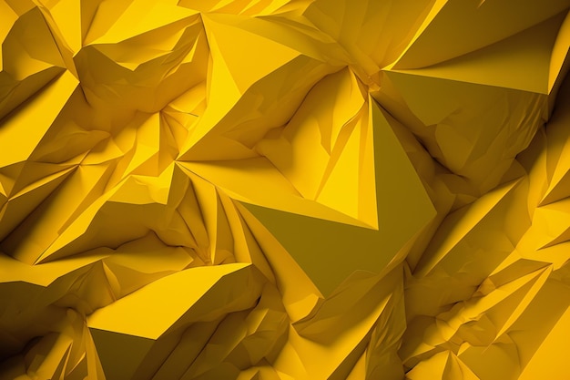 Vivid yellow color crumpled paper texture abstract backgrounds