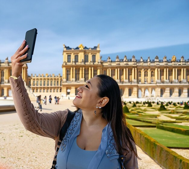 Viw of beautyfull Park of The Palace of Versailles