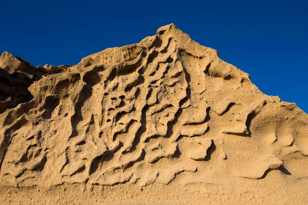 Vlychada beach volcanic ash sand rock formation on Santorini island in Greece