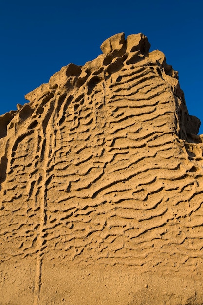 Vlychada beach volcanic ash sand rock formation on Santorini island in Greece