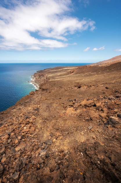 Volcanic coastline and sea landscape