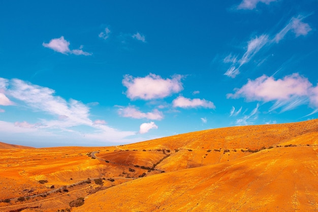 Volcanic desert xApanoramic landscape Stylish nature banner