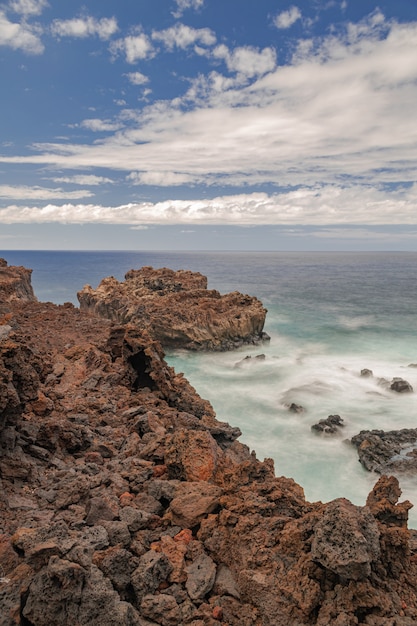 Volcanic rocks coastline, El Hierro island, Canary islands, Spain