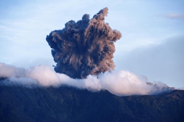 volcano eruption on the island