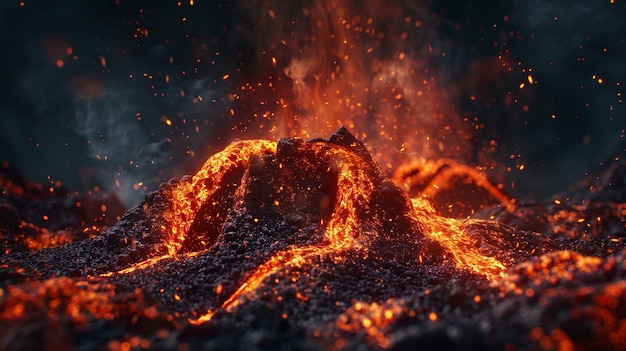 Volcano Eruption Lava CloseUp Mountain