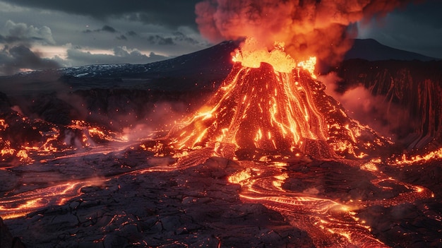 Volcano Eruption Lava Power Molt Mountain