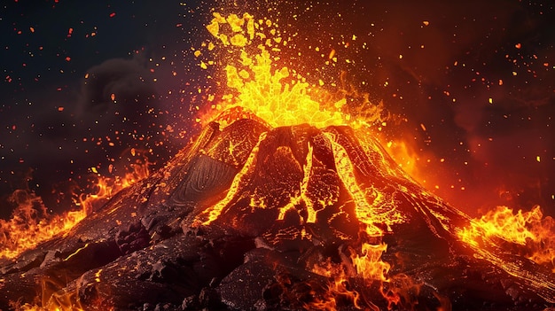 Volcano Eruption Lava Power Mountain Fire