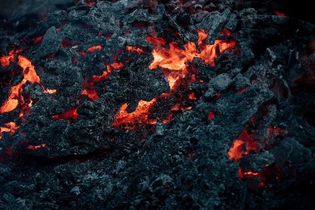 Volcano, fire, crust