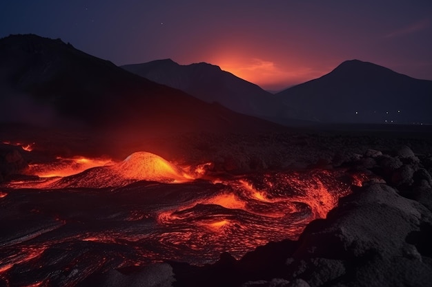 Volcano landscape Generate Ai