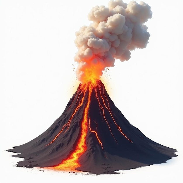 a volcano with a volcano in the background