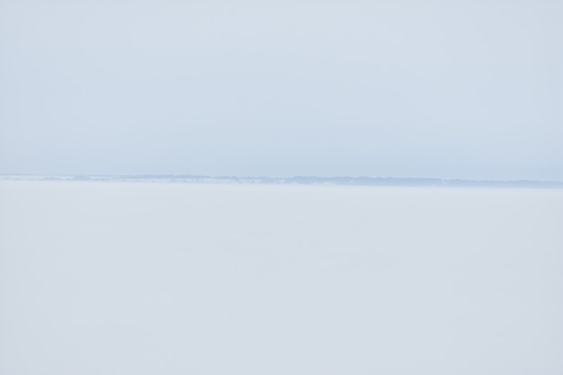 Volga River coast in winter