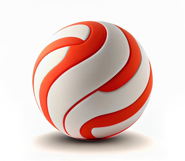 Volleyball ball illustration New Ball Design Generative Ai Red White