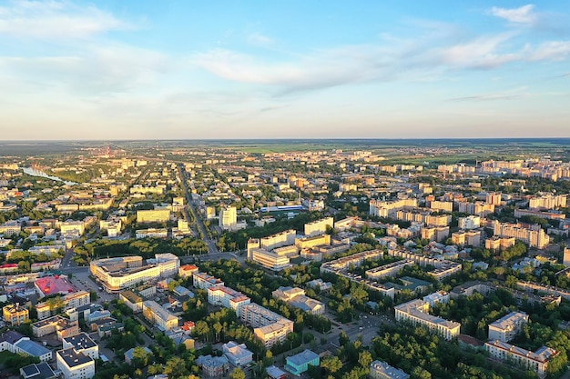 vologda view of the city from a drone, buildings architecture, a trip to the province in russia