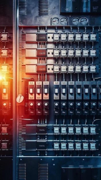 Photo voltage switchboard with circuit breakers