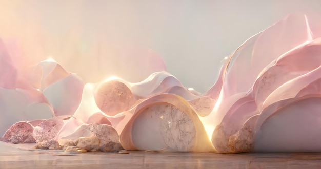 volumetric abstract wallpaper soft white light pink