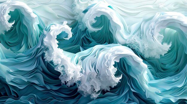 Volumetric blue waves background