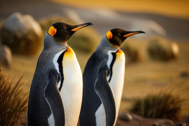 Volunteer Point on the Falkland Islands is home to two King Penguins