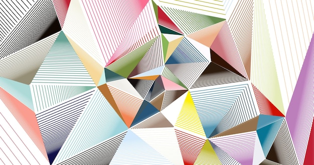 Voronoi abstract art Triangle pattern line Coloful wallpaper