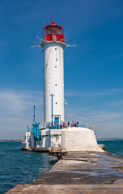 Vorontsov Lighthouse in Odessa Harbor, Ukraine