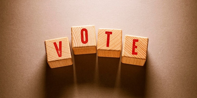 Vote Word with Wooden Cubes