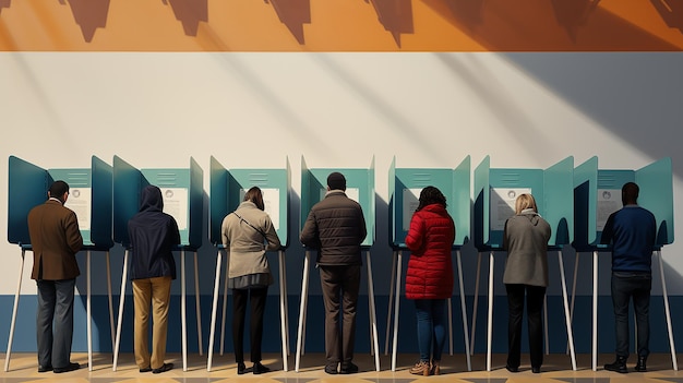 Photo voting at the polls during election