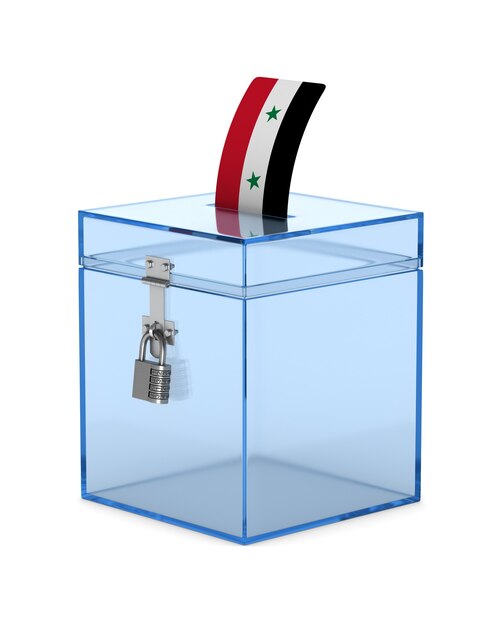 Photo voting in syria on white background. isolated 3d illustration