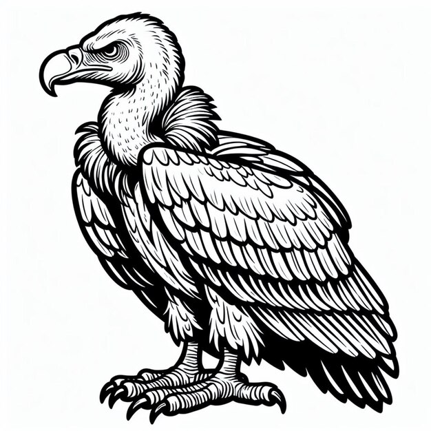 Vulture coloring page for Kdp ai generated