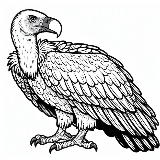 Vulture coloring page for kids ai generated