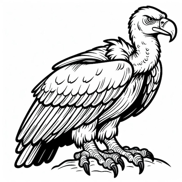 Vulture coloring page for kids ai generated