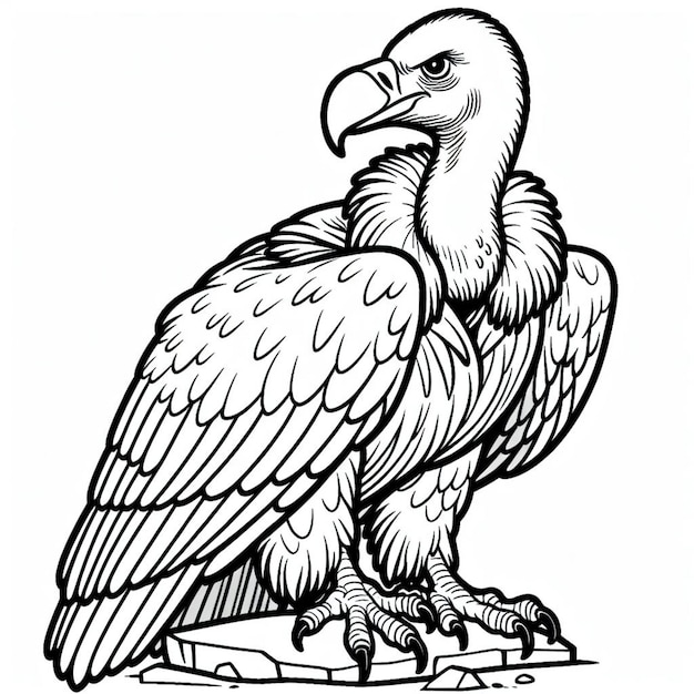 Vulture coloring page for kids ai generated