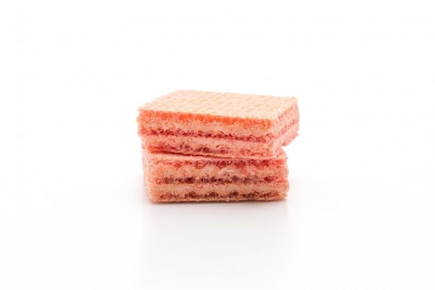 wafer biscuit with strawberry cream flavor