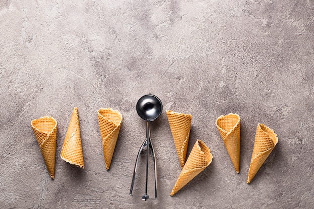 Waffle cones for ice cream