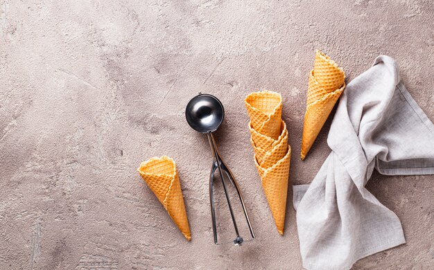 Photo waffle cones for ice cream