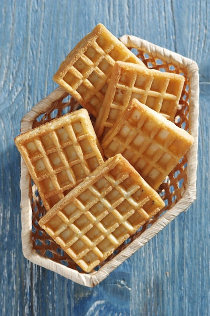 Waffles in bowl