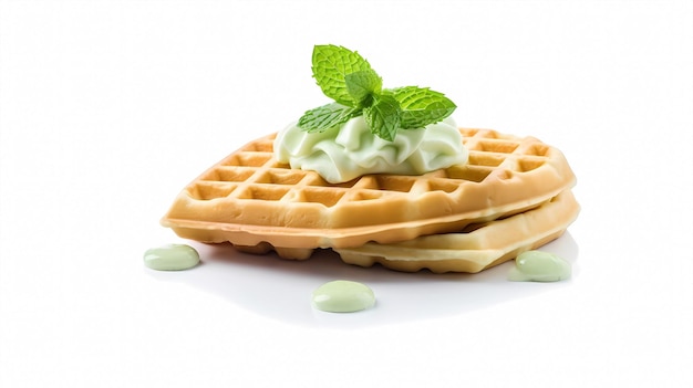 Waffles on a white background